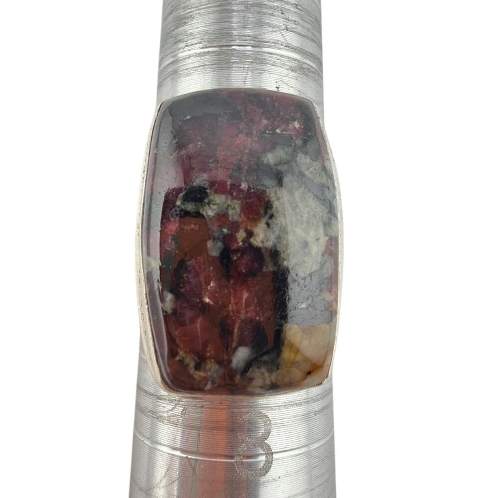 Sterling Silver Eudialyte Statement Ring Size 7